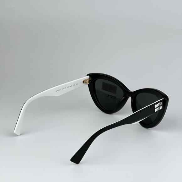 Miu Miu MU04YS 10G5S0 BRAND NEW Sunglasses Black Dark Grey Cat Eye Women - Picture 8 of 12